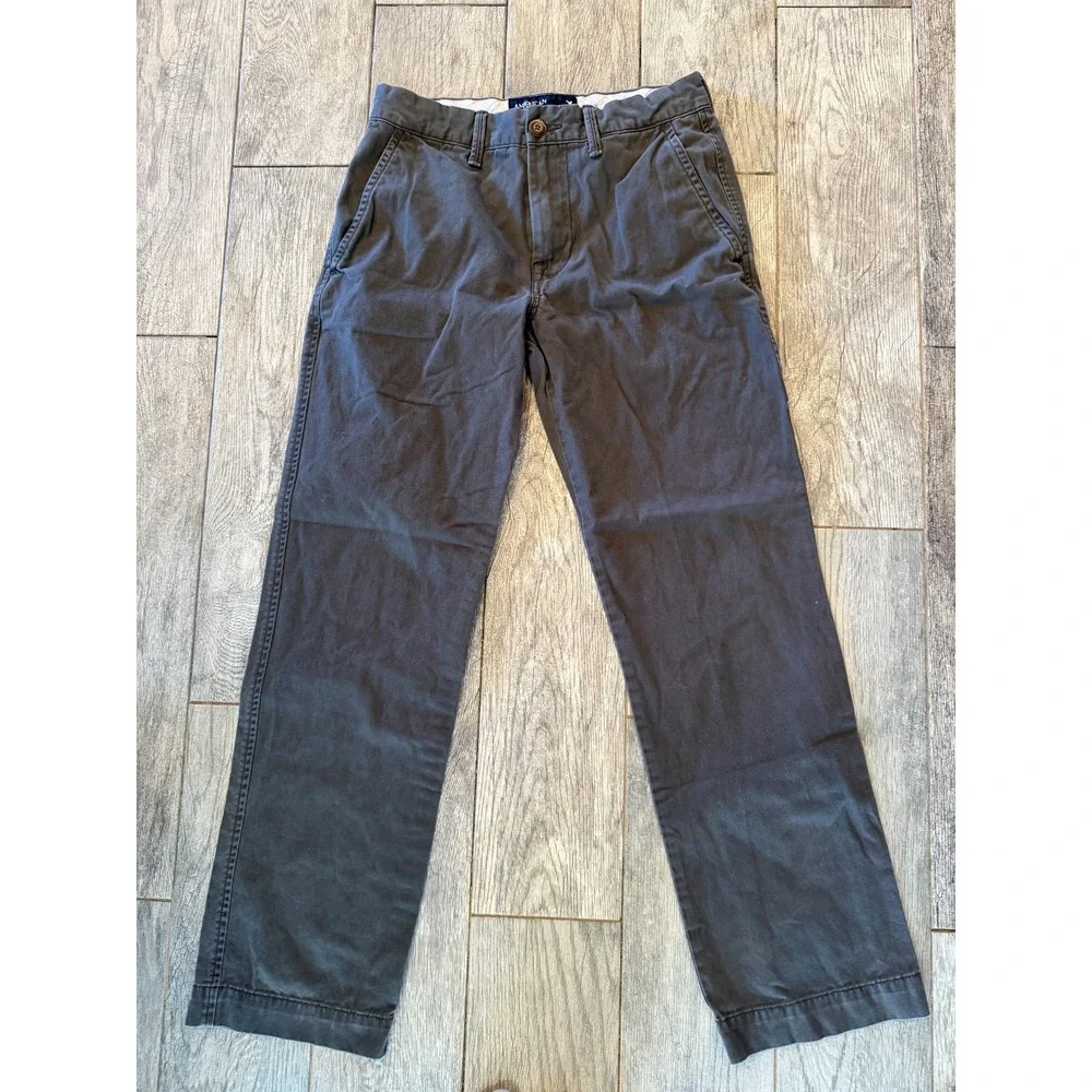 American eagle chino pants size 29 x 32 Mens 29x32 Khaki Pant Gray Cotton Preppy